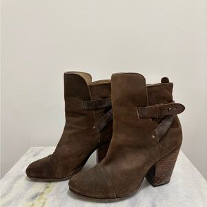 Rag & Bone Dark Brown Suede Ankle Booties